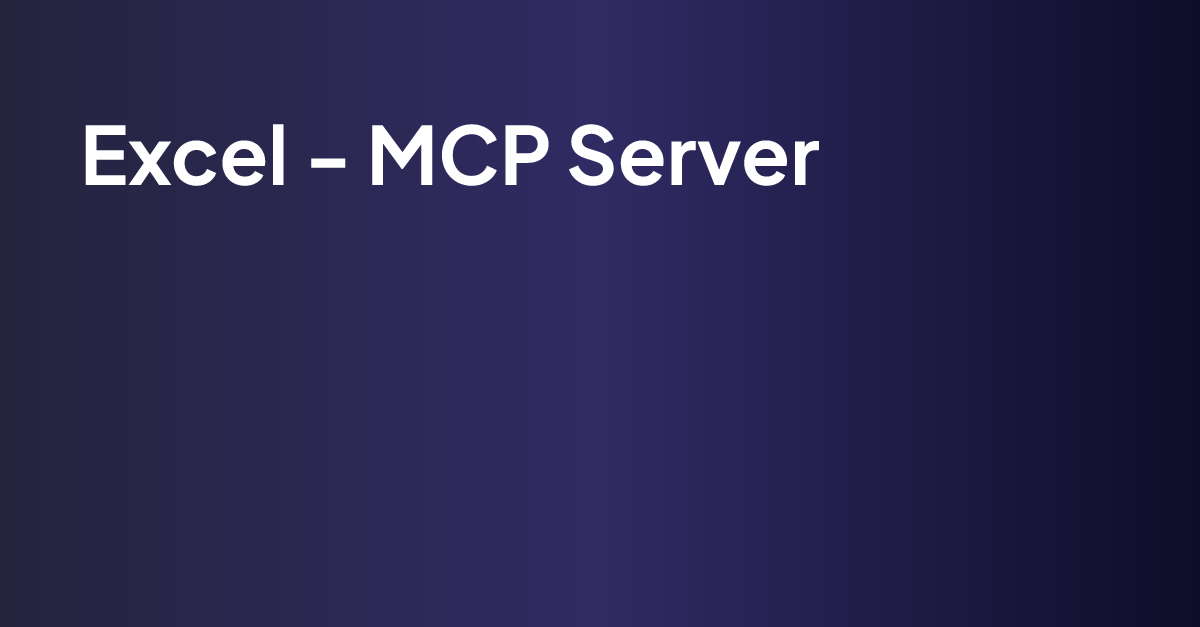Excel mcp server